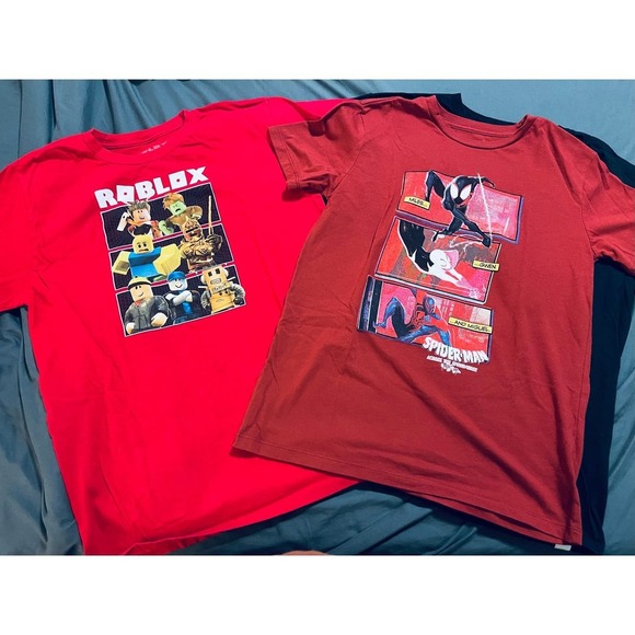 Bundle of 5 Tees Boys Girls Unisex SZ XL PlayStation Dinosaurs Roblox Siderman - Picture 3 of 4